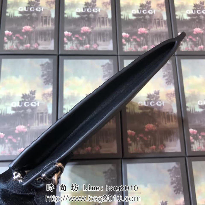 GUCCI古馳 原單 男士牛皮手拿包 473950 黑壓花皮 WTG1950